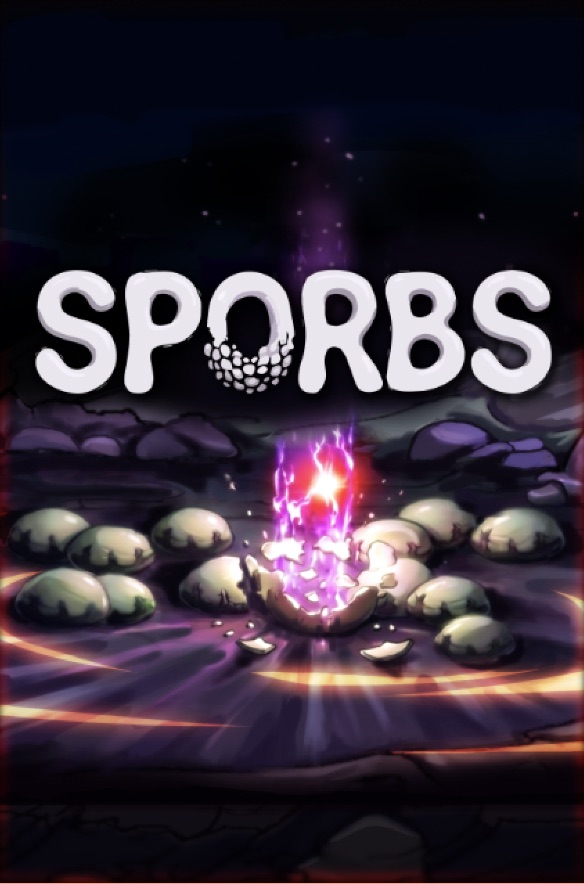 Sporbs key art: the Sporbs logo over a cracked alien egg